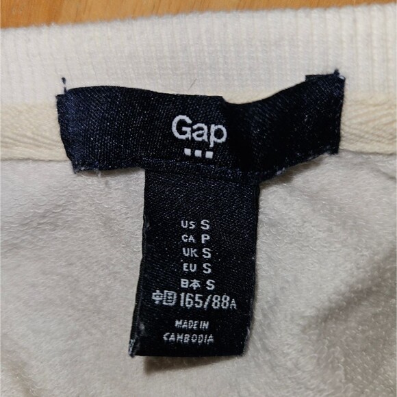 Gap Factory White Pullover Sweatshirt | Cozy College Crewneck WMS SZ Small - Picture 5 of 7